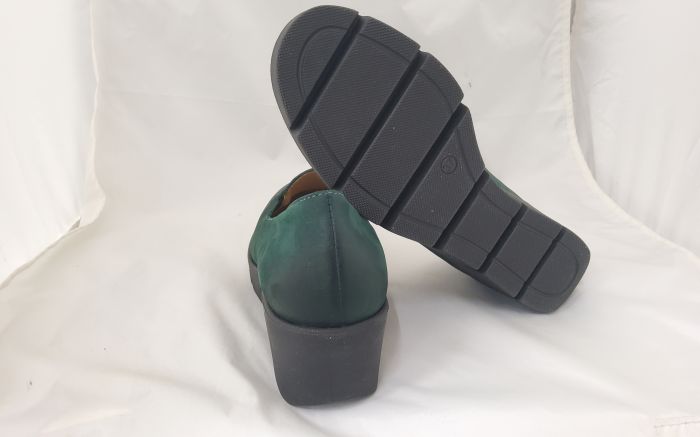 Éktalpú női bőrcipő 5942 sötétzöld antik large