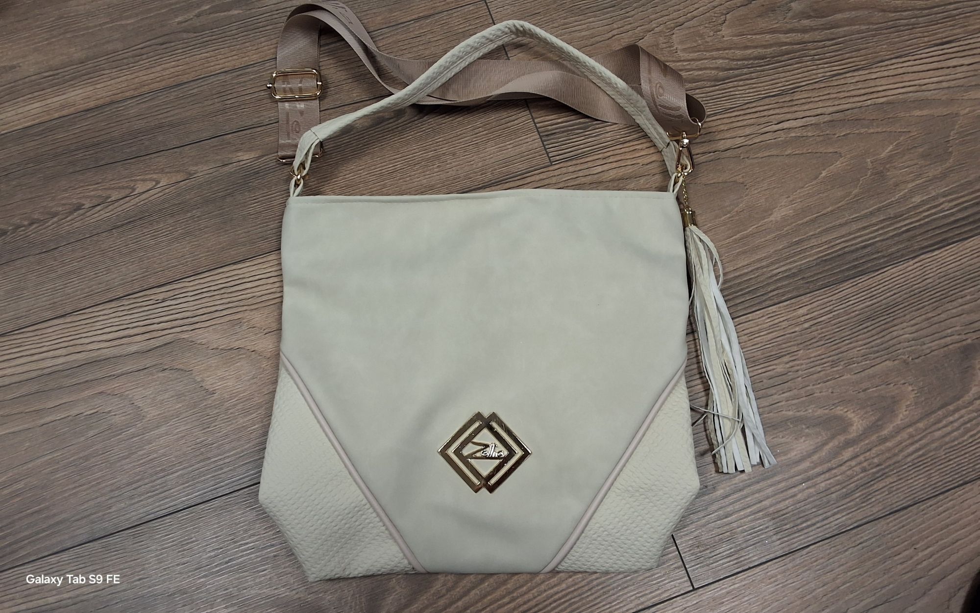 Női válltáska, crossover jellegű test táska ZLB214 beige