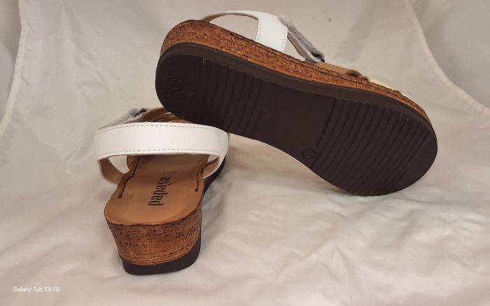 Bőr női kényelmi szandál 355060 fehér mix large