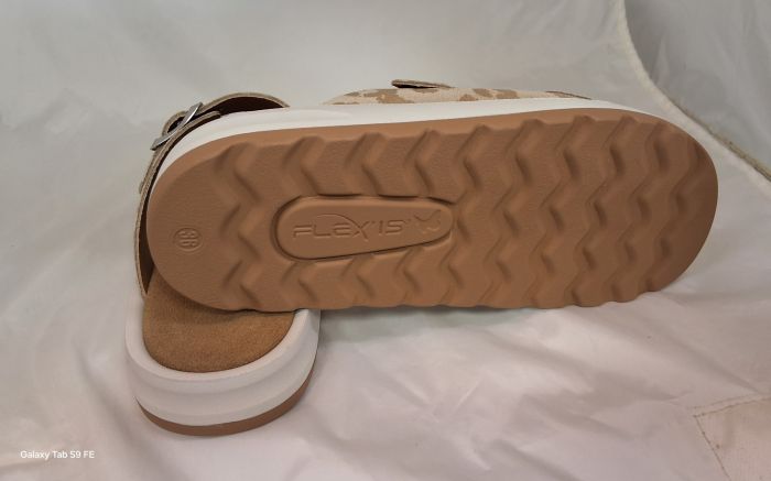 Női bőr papucs BD 50 beige large