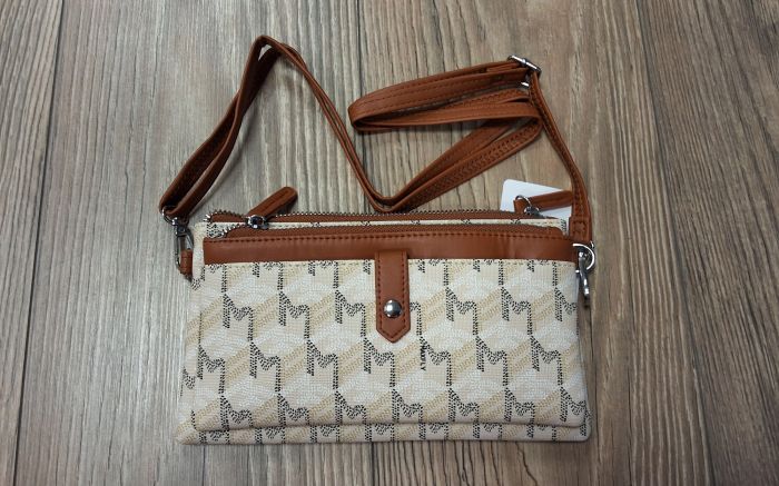 crossover jellegű test táska NEW7019 L.KHAKI-BROWN large