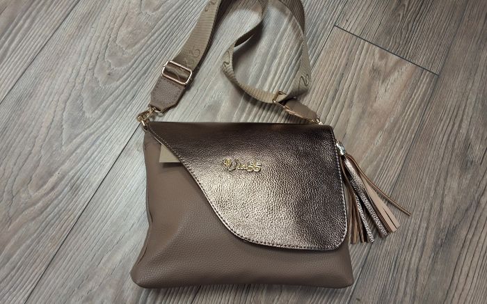 Női divat táska 24044 mogyoró-bronz kombi large