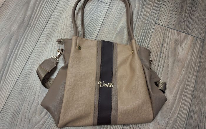 Női divat táska 24069 mogyoró kombi large
