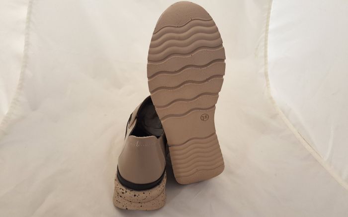 Női bőr félcipő 197657 beige lakk  large