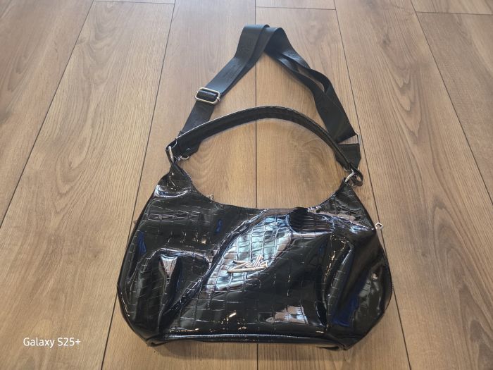 Női válltáska  24168 fekete-lakk-krokko large