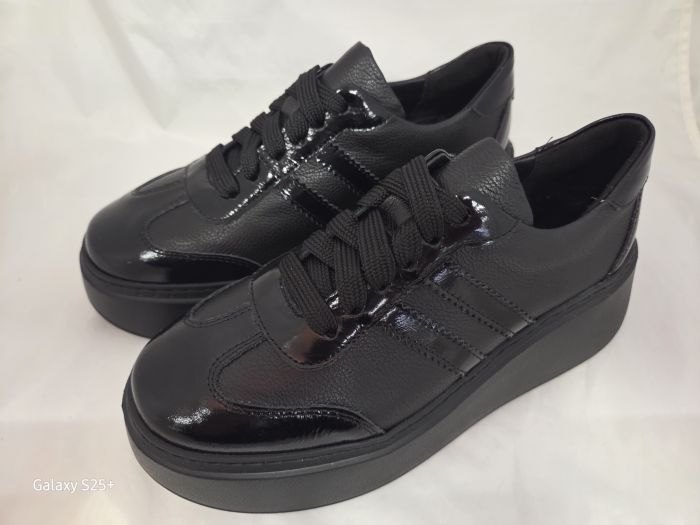 Női bőr félcipő  1597-2092 2012 fekete box-lakk large