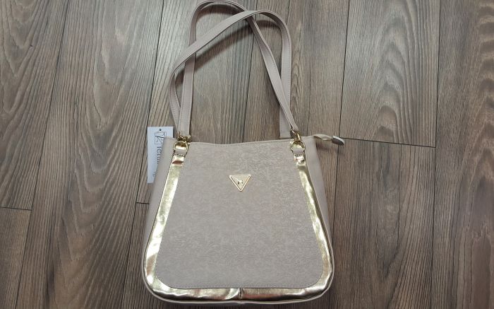 kézi-váll táska 740 bézs-arany  large