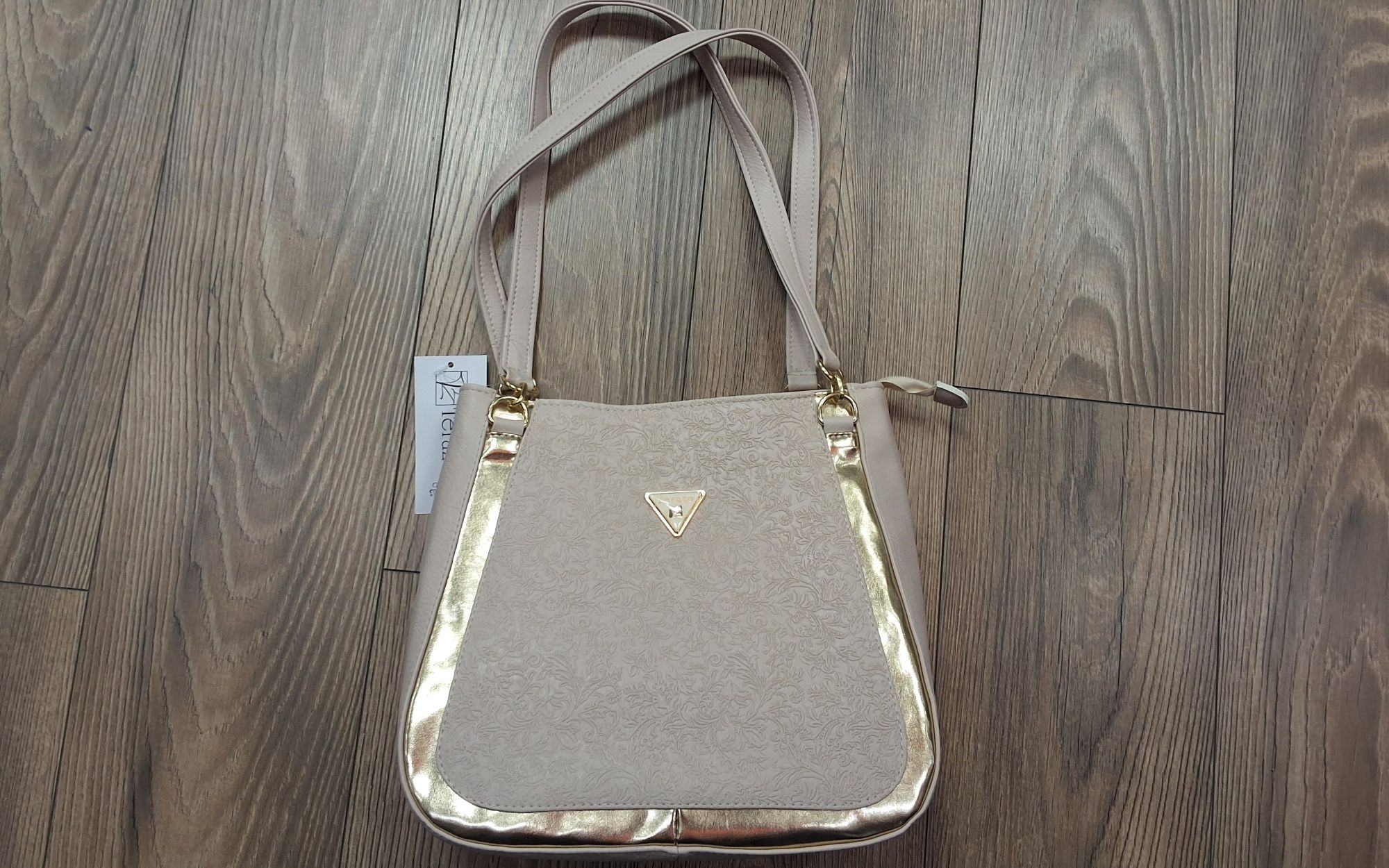 kézi-váll táska 740 bézs-arany 