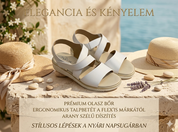 Női nyári bőr szandál 3311 fehér large