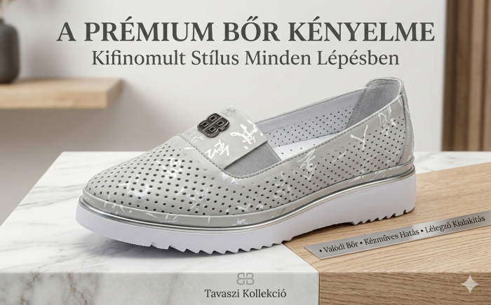 Női lyukacsos  bőr félcipő  G1691061 Krémprint  large