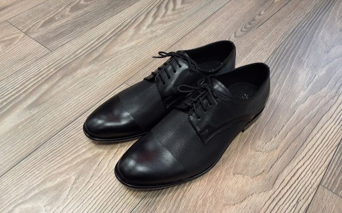 Peccini férfi bőr alkalmi cipő 937 Czarny large