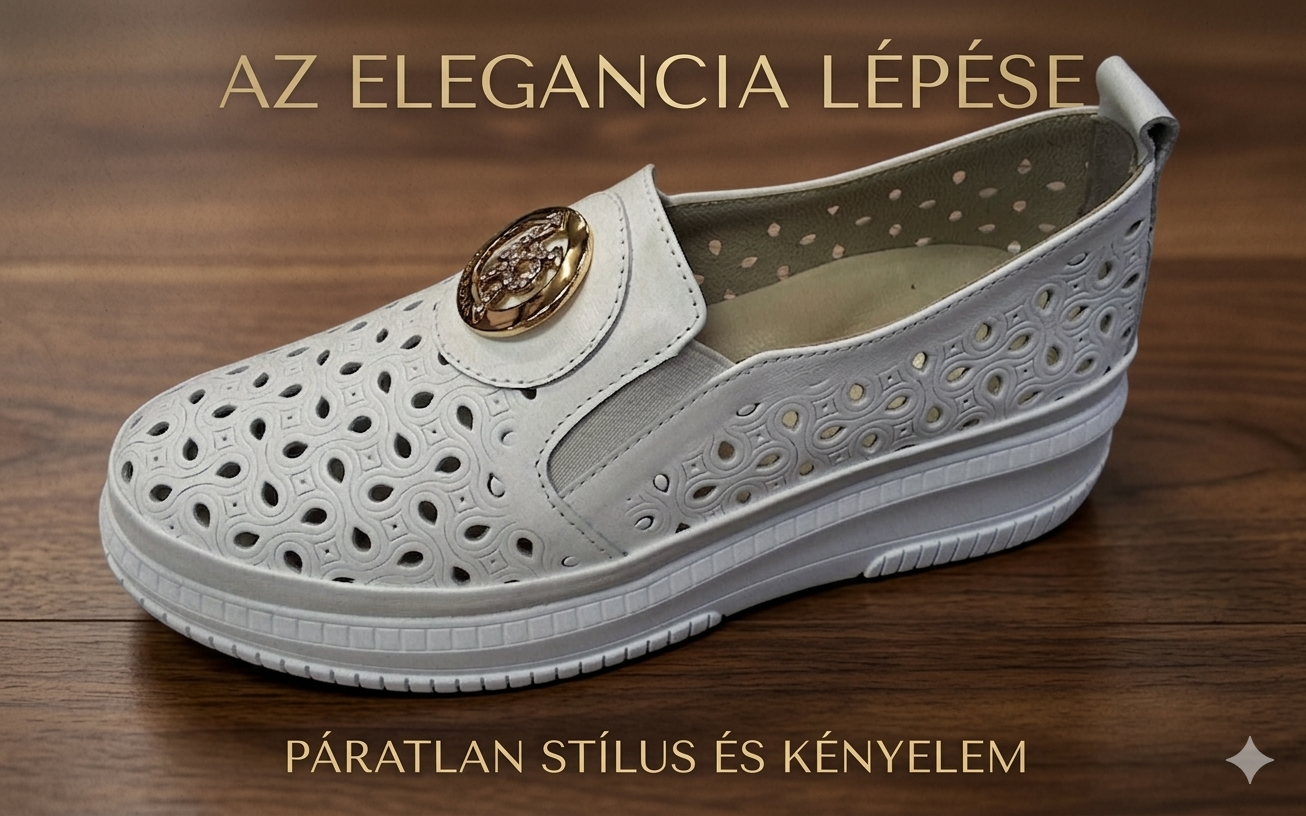 Lyukacsos női bőr félcipő 058 713-T046 fehér