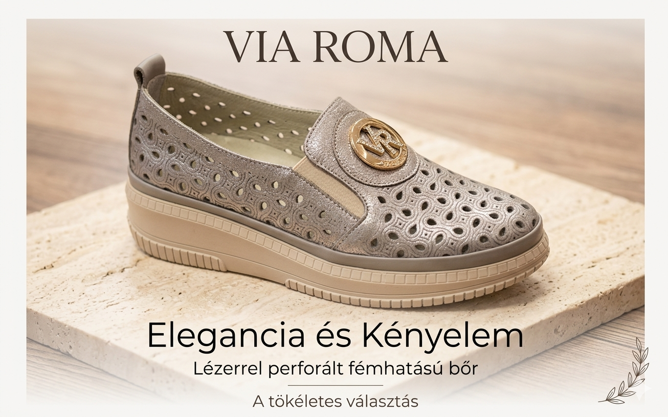 Lyukacsos női bőr félcipő 058 713-T046 füst metál