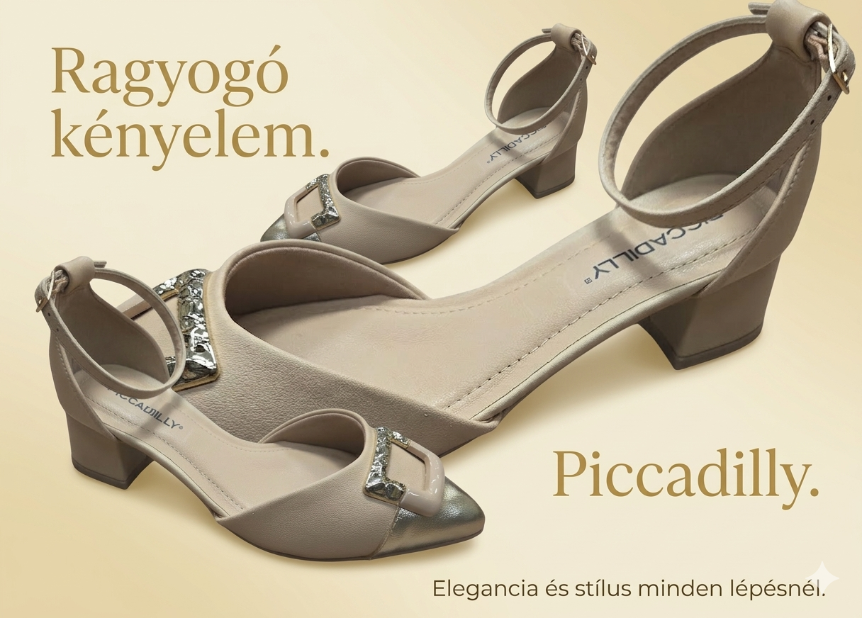 PICCADILLY elegáns női kiskérges cipő 739092-2 bézs