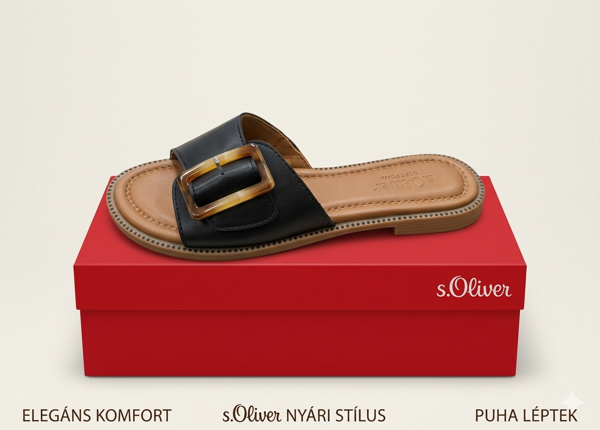 S.Oliver női papucs 2178806.9999 fekete