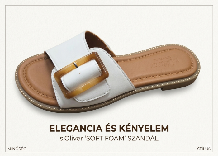 S.Oliver női papucs 2178806.0100 fehér large