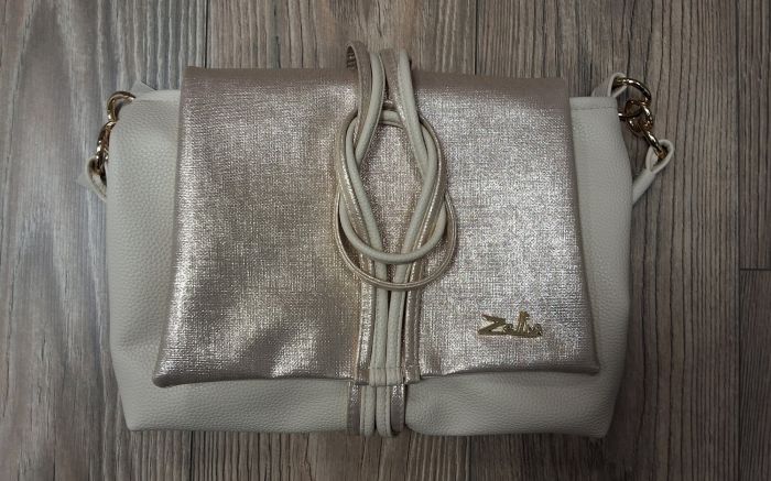 Válltáska, crossover jellegű test táska ZLB306 beige-rozgold large