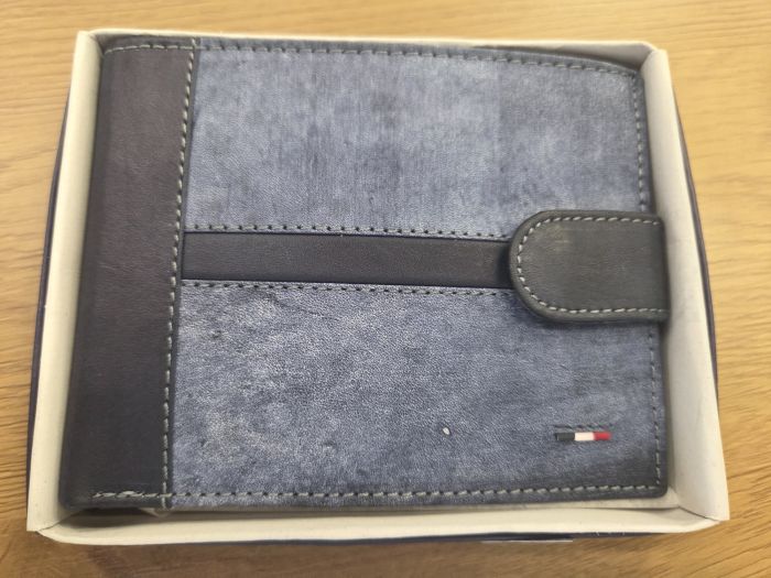 Bőr pénztárca LEF-10005 NAVY large