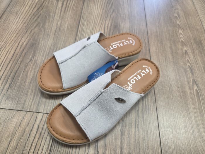 Női bőr papucs 59 G07 TG light grey large