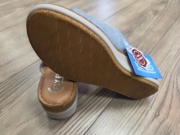 Női bőr papucs 36 H68 5G light blue large