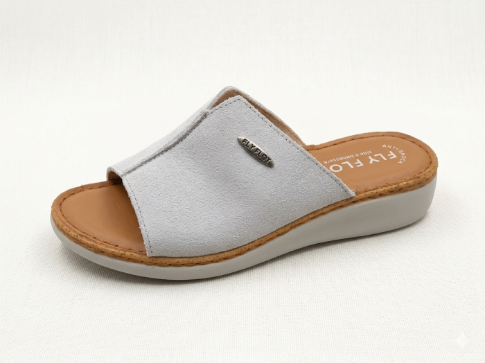 Női bőr papucs 59 G07 TG light grey large