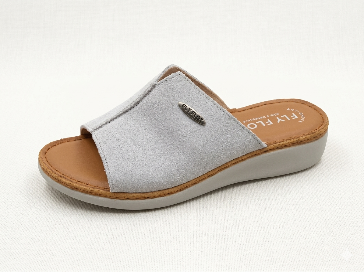 Női bőr papucs 59 G07 TG light grey