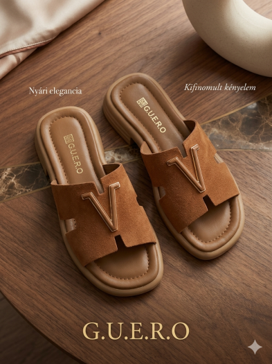 Női nyári bőr papucs G0036320 barna large