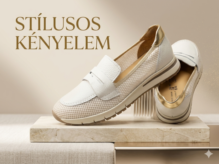 Női bőr félcipő 1810-11609 openair beige large