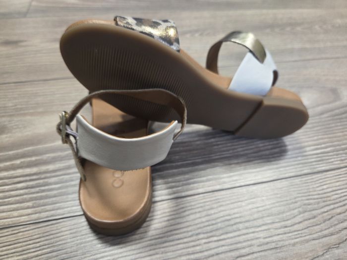 Női nyári bőr szandál 030.02.0034 crema-asit leopar-MTLC gold large