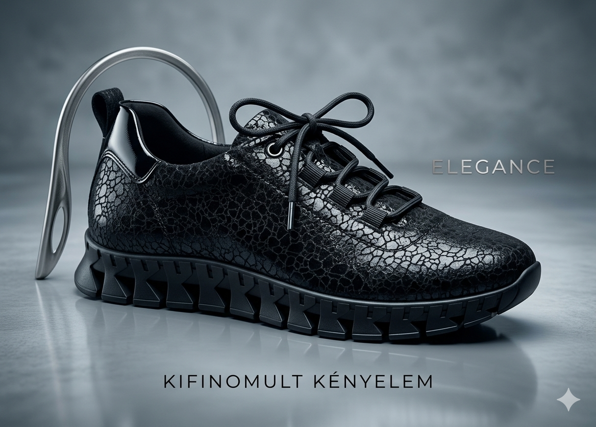 Női bőr félcipő 2372 fekete struktúr 3034-272