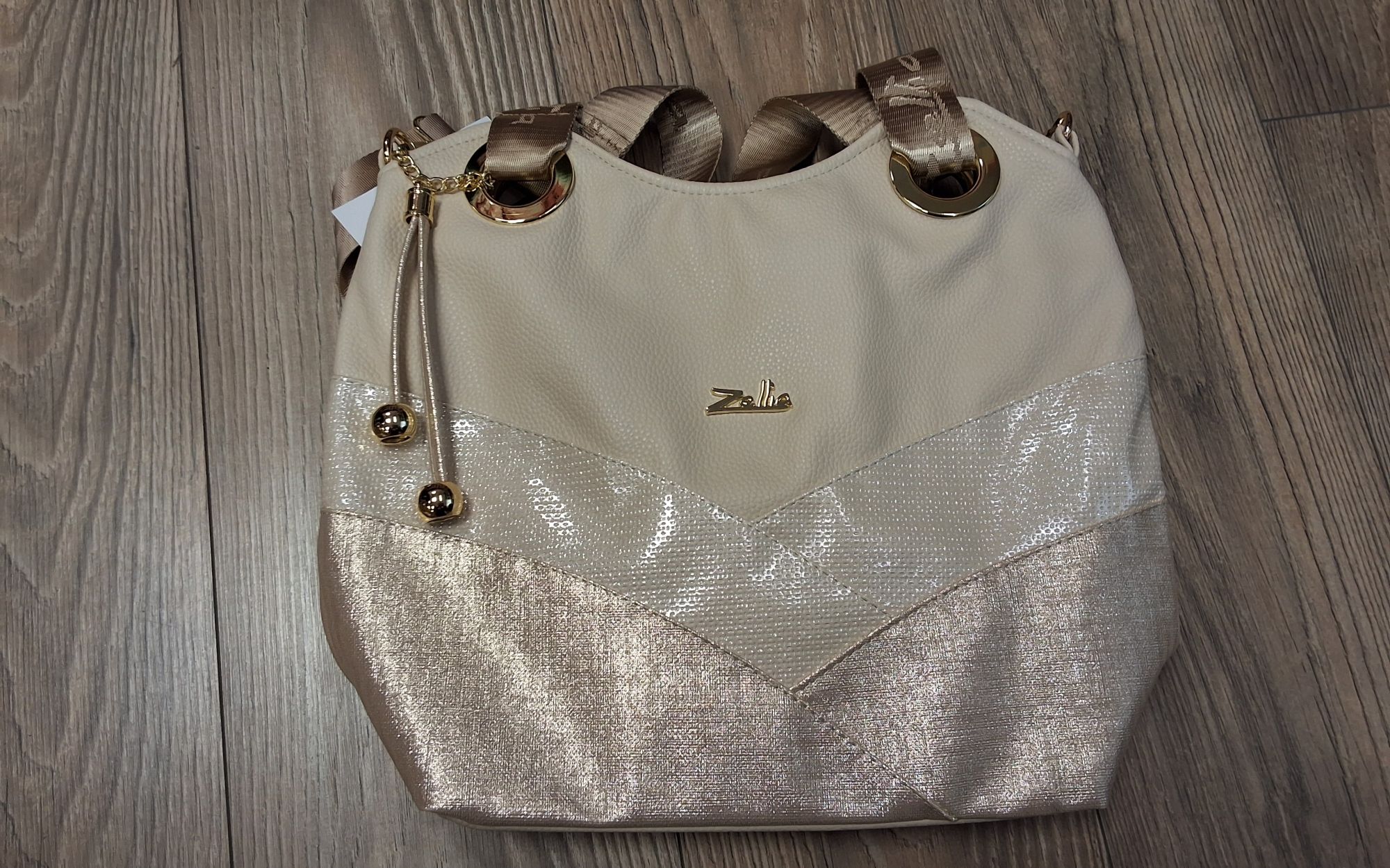 Válltáska ZLB451 beige-arany