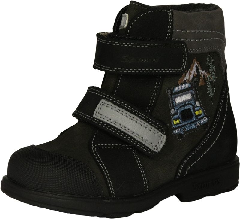 SZAMOS KÖLYÖK SUPINÁLT bőr 2 tépős texes bélelt bakancs 1878-277092 antracit-fekete-szürke  25-30 méretben