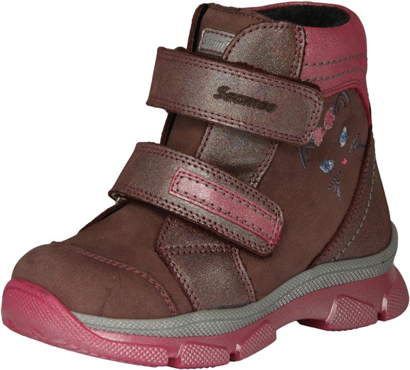 BŐR BAKANCS 2 tépős texes bélelt bakancs 1810-575911 mályva-fuxia  20-24 méretben