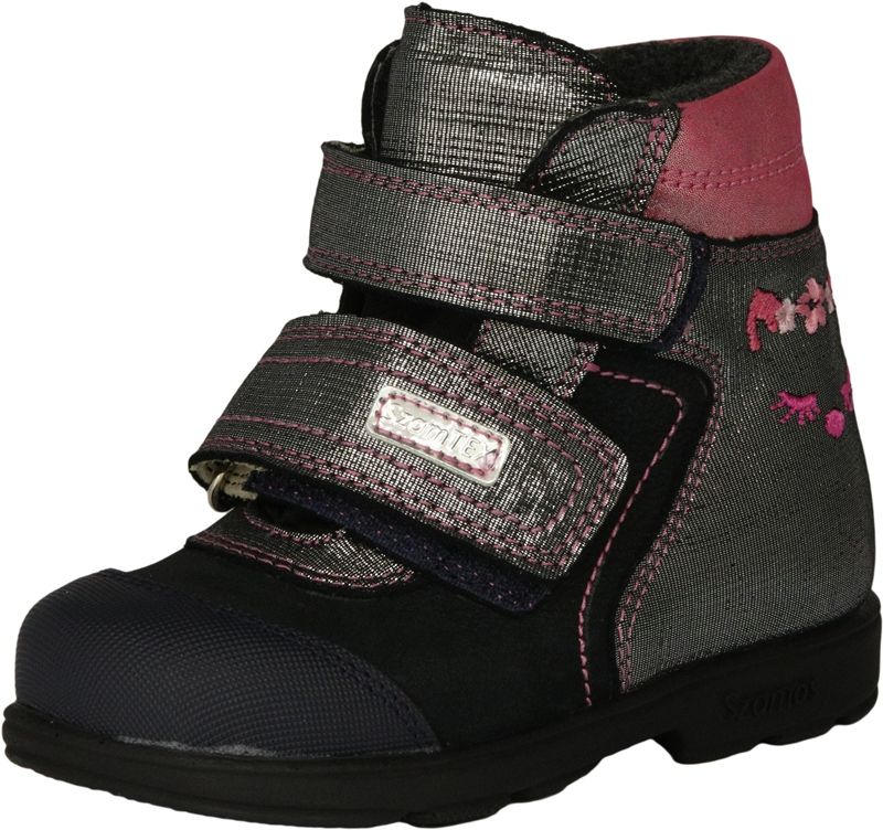 SZAMOS KÖLYÖK SUPINÁLT bőr 2 tépős texes bélelt bakancs 1883-577093  kék-ezüst-fuxia   31-35  méretben