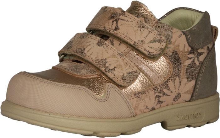 Szamos Kölyök szupinált cipő 1914-507693 virágosrózsa-arany-homok 31-35 méretben large