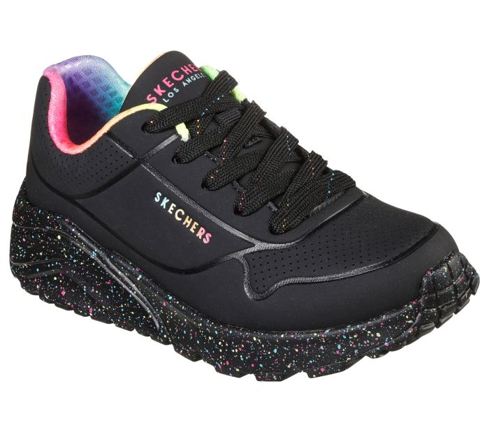 SKECHERS Uno Lite rainbow speck 310456 BKMT  large