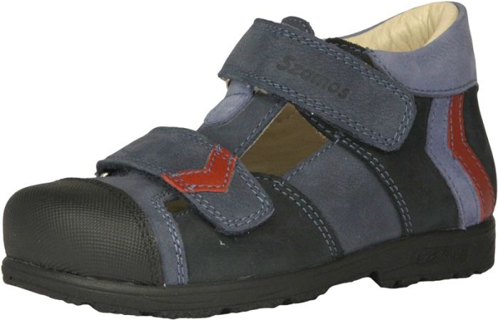 Szamos kölyök szupinált bőr szandálcipő 3325-107092 kék-piros 25-30 méretben large