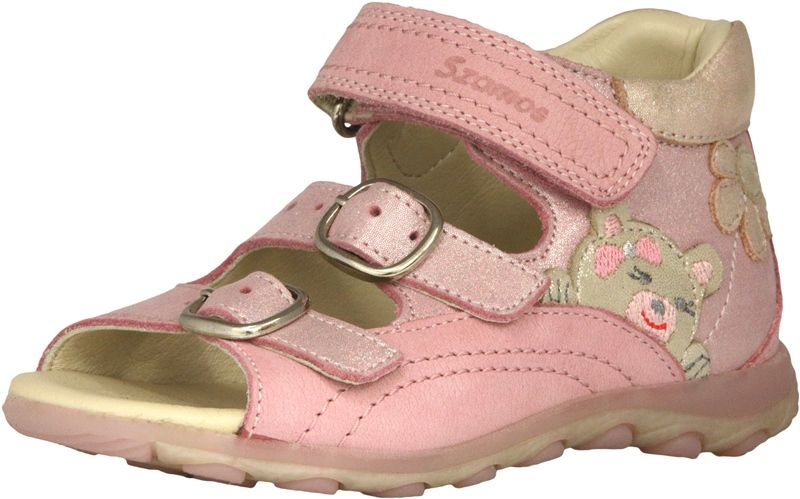 SZAMOS KÖLYÖK bőr szandál 4405-504622 pink-homok  25-30 méretben