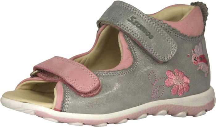 SZAMOS KÖLYÖK bőr szandál 4409-506912 szürke-pink 25-30  méretben large