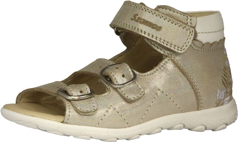 SZAMOS KÖLYÖK bőr szandál 4421-504722 beige-fehér  25-30 méretben