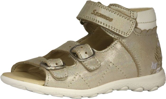 SZAMOS KÖLYÖK bőr szandál 4421-504722 beige-fehér  25-30 méretben large