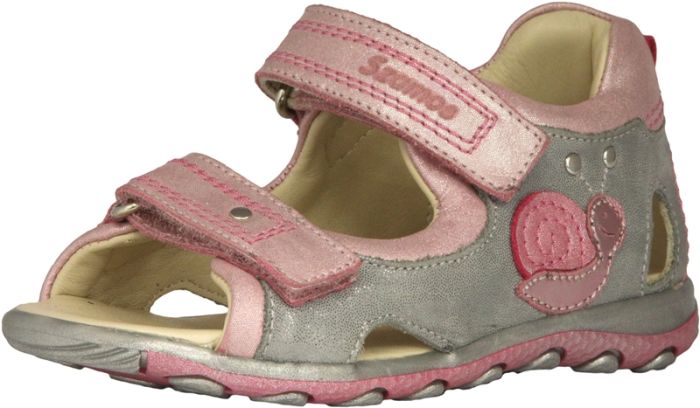 SZAMOS KÖLYÖK bőr szandál 4422-501932 szürke-pink 25-30  méretben large