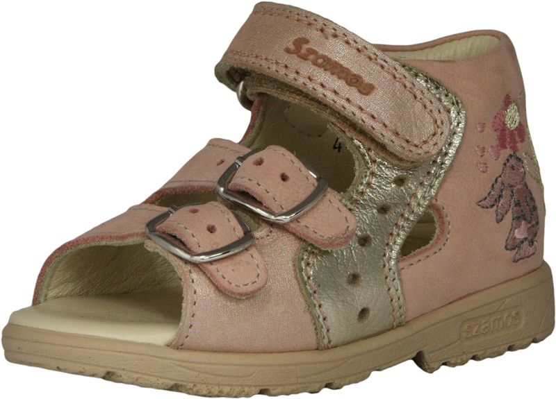 Szamos Kölyök szupinált szandál 4439-407691 rózsaszín-beige-arany 19-24 méretben
