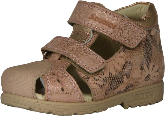 Szamos Kölyök szupinált orrpántos szandál 4457-407692 rózsaszín virágmintás 25-30 méretben large