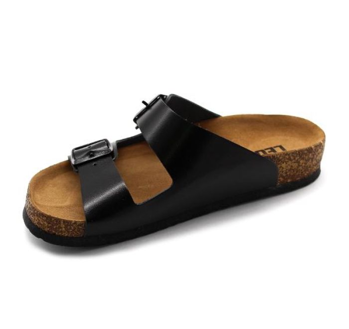 LEON 4703 fekete Comfort férfi bőr papucs large
