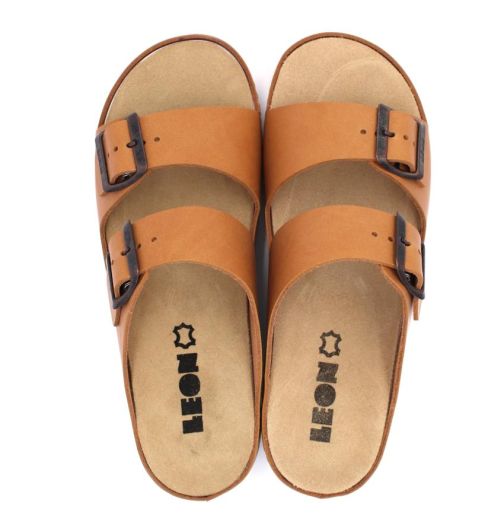  LEON Comfort női bőr papucs 5012 barna orlando large