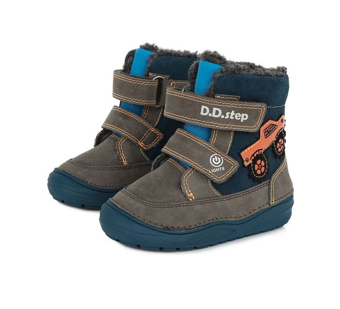 D.D.STEP BŐR FIÚ TÉLI CIPŐ W071-32B KHAKI 20-25 large