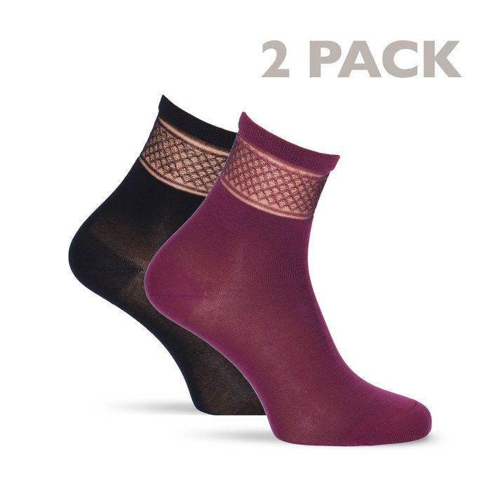 Tamaris női zokni 99645 burgundyy-black 2 páras szett 35-38,39-42 méretben large