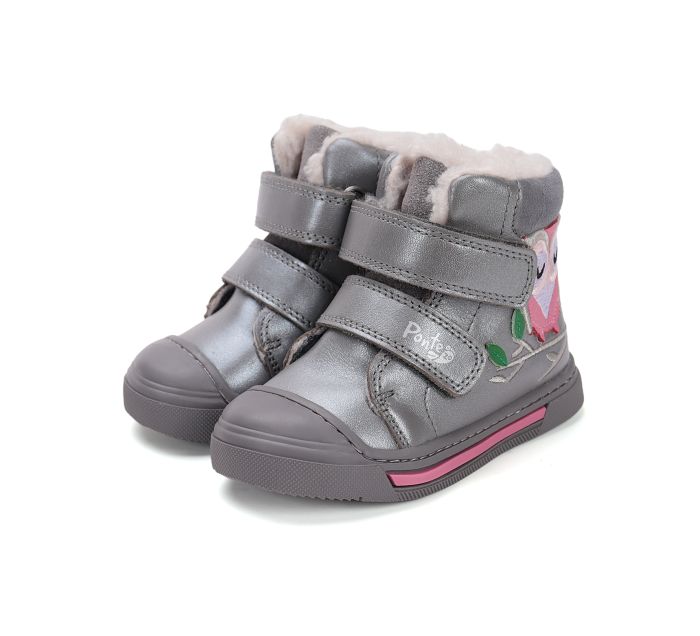 Ponte20   szupinált lányka bélelt bőr      bakancs DA07-5-2491C Dark Grey 22-27 méretben large