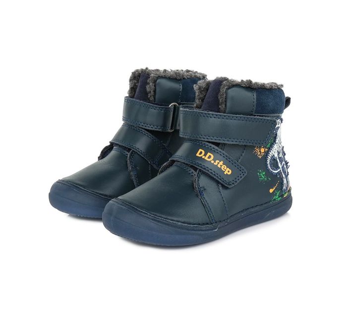 DD.STEP FIÚ TÉLI Bélelt bőr bakancs W078-328M ROYAL BLUE 26-31 méretben large